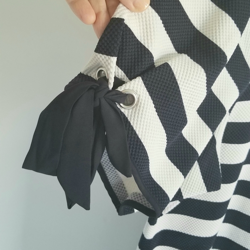 The Limited navy white stripe dress tie sleeves plus size 2X - Picture 3 of 5